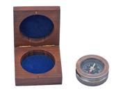 HANDCRAFTED MODEL SHIPS CO 0607 AC Antique Copper Paperweight Compass with Rosewood Box 3