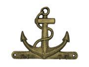 HANDCRAFTED MODEL SHIPS K 717 gold Rustic Gold Cast Iron Anchor with Hooks 8
