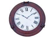 HANDCRAFTED MODEL SHIPS WC 1449 24 AC Antique Copper Decorative Ship Porthole Clock 24