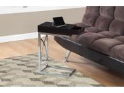 MONARCH I 3172 ACCENT TABLE CHROME METAL CAPPUCCINO WITH A DRAWER