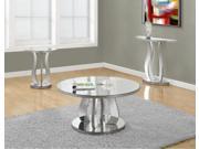 MONARCH I 3726 END TABLE 20 DIA BRUSHED SILVER MIRROR