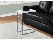 MONARCH I 3177 ACCENT TABLE GLOSSY WHITE CHROME METAL