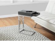 MONARCH I 3171 ACCENT TABLE CHROME METAL GLOSSY GREY WITH A DRAWER