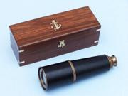 HANDCRAFTED MODEL SHIPS FT 0212 AC Deluxe Class Admirals Antique Copper Spyglass Telescope With Rosewood Box 32