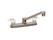 RV Two Handle Kitchen Faucet Motorhome Trailer 8 Two Handle Sink Brushed Nickel