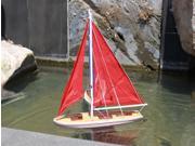 HANDCRAFTED MODEL SHIPS it floats red 21 redsails Wooden It Floats 21 Red Floating Sailboat Model with Red Sails