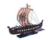 HANDCRAFTED MODEL SHIPS viking 14 raven Wooden Viking Drakkar with Embroidered Raven Limited Model Boat 14
