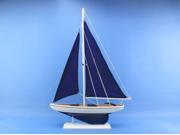 HANDCRAFTED MODEL SHIPS PS 25 Navy Blue Blue Sails Wooden Blue Pacific Sailer with Blue Sails Model Sailboat Decoration 25