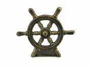 HANDCRAFTED MODEL SHIPS K 013 gold Antique Gold Cast Iron Ship Wheel Door Stopper 9