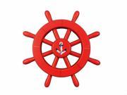 HANDCRAFTED MODEL SHIPS New Red SW 12 Anchor Red Decorative Ship Wheel With Anchor 12