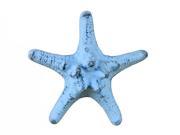 HANDCRAFTED MODEL SHIPS K 09459 blue Rustic Dark Blue Whitewashed Cast Iron Decorative Starfish 4.5