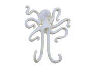 HANDCRAFTED MODEL SHIPS K 0878 AW Antique White Cast Iron Decorative Wall Mounted Octopus Hooks 6