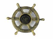 HANDCRAFTED MODEL SHIPS K 0448 gold Antique Gold Cast Iron Ship Wheel Decorative Tealight Holder 5.5