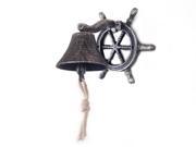 HANDCRAFTED MODEL SHIPS K 0224 silver Antique Silver Cast Iron Hanging Ship Wheel Bell 7