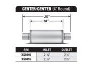 AP EXHAUST PRODUCTS APEXS0445 MUFFLER XLERATOR STAINLESS STEEL ROUND 20IN OAL 2.25IN