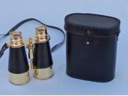 HANDCRAFTED MODEL SHIPS BI 0316 Admirals Brass Binoculars with Leather Case 6