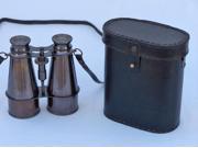 HANDCRAFTED MODEL SHIPS BI 0315 Black Captains Oil Rubbed Bronze Binoculars with Leather Case 6