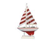 HANDCRAFTED MODEL SHIPS Sailboat 9 110 Wooden Red Striped Pacific Sailer Model Sailboat Decoration 9