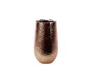 BENZARA BRU 136812 Glossy Copper Ceramic Vase with Rounded Bottom