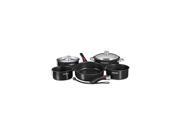 MAGMA A10 366JB 2 IND Magma Nesting 10 Piece Induction Compatible Cookware Jet Black Exterior and Slate Black Ceramica Non Stick Interior