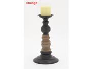 BENZARA 97775 Chic Metal Wood Candle Holder