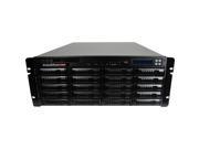 EXACQ S 114T 4U Rackmount 4U storage server 1 500Mbps archiving rate 2 000Mbps with optional quad NIC 500Mbps extended storage rate 20 drive bays max 80TB