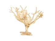 BENZARA 94914 Fancy Aluminum Glass Gold Candle Holder