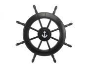 HANDCRAFTED MODEL SHIPS Wheel 24 112 anchor Black Pirate Decorative Ship Wheel With Anchor 24