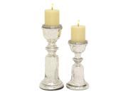 BENZARA 24649 Enthralling Set of Two Glass Candle Holder