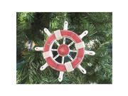 HANDCRAFTED MODEL SHIPS SW 6 110 x Rustic Red and White Decorative Ship Wheel Christmas Tree Ornament 6