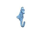 HANDCRAFTED MODEL SHIPS K 0837 blue Rustic Dark Blue Whitewashed Cast Iron Decorative Seahorse Hook 5