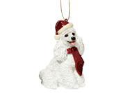 White Poodle Holiday Dog Ornament Sculpture