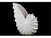 BENZARA BRU 28551 Ceramic Shell Flower Pot White