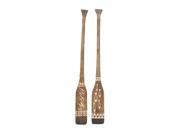 BENZARA 53714 Excellent Wood Carved Oar 2 Assorted 6 W 63 H