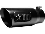 ROLLING BIG POWER RBP45124 7D EXHAUST TIP DRIVERS SIDE 4IN X 5IN X 12IN SS DUALS HEAT TREATED BLACK COATING W LASER CUT