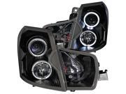 ANZO ANZ121415 03 07 CADILLAC CTS PROJECTOR HALO BLACK CLEAR HEADLIGHTS