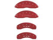 MGP CALIPER COVERS MGP35013SCTSRD SET OF 4 CALIPER COVERS FRONT CURSIVE CADILLAC REAR CTS RED SILVER CHARACTERS