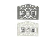 BENZARA 23734 Square Shaped Antique Themed Set of 2 Wooden Wall Photo Frames