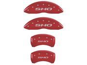 MGP CALIPER COVERS MGP10222SSHORD SET OF 4 CALIPER COVERS FRONT AND REAR SHO RED SILVER CHARACTERS