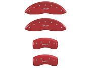 MGP CALIPER COVERS MGP22205SMGPRD SET OF 4 CALIPER COVERS FRONT AND REAR MGP RED SILVER CHARACTERS
