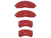 MGP CALIPER COVERS MGP17092SMGPRD SET OF 4 CALIPER COVERS FRONT AND REAR MGP RED SILVER CHARACTERS