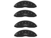 MGP CALIPER COVERS MGP10120SFRDBK SET OF 4 CALIPER COVERS FRONT AND REAR OVAL LOGO FORD BLACK SILVER CHARACTERS