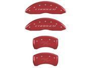 MGP CALIPER COVERS MGP12181SCHRRD SET OF 4 CALIPER COVERS FRONT CHARGER REAR RT RED SILVER CHARACTERS