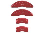 MGP CALIPER COVERS MGP41003SMGPRD SET OF 4 CALIPER COVERS FRONT AND REAR MGP RED SILVER CHARACTERS