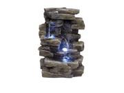 BENZARA ALP WIN220 Waterfall Tabletop Fountain with White LED Lights