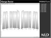 B I TRIM B62PP28042 Pillar Post Cover 2005 2007 Land Rover Range Rover; Pillar Post Cover; 12pcs; stainless steel