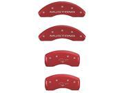 MGP CALIPER COVERS MGP10224SMPYRD SET OF 4 CALIPER COVERS FRONT MUSTANG REAR PONY RED SILVER CHARACTERS