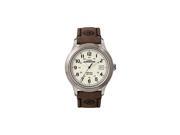 TIMEX T49870JV Timex Expedition Metal Field Full Size Watch Creme Dial Brown Leather