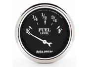 AUTO METER PRODUCTS A481715 Fuel Level Gauge 1965 2004 GM Various Models; Old Tyme Black Series; 0 Empty 90 Full; Chrome Bezel