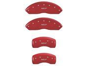 MGP CALIPER COVERS MGP23045SMGPRD SET OF 4 CALIPER COVERS FRONT AND REAR MGP RED SILVER CHARACTERS